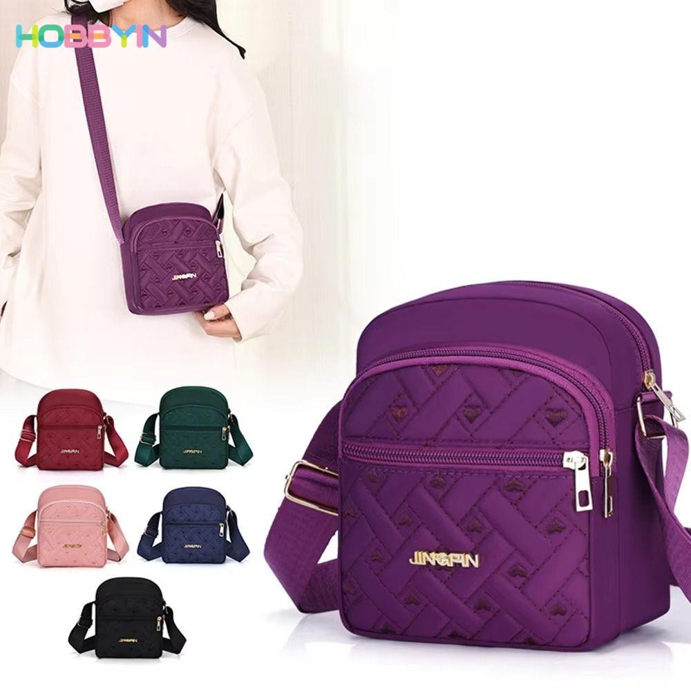HOBBYIN Messengers Bag, Crossbody Nylon Small Square Bags, Tote Multifunctional Multi-Channel Should