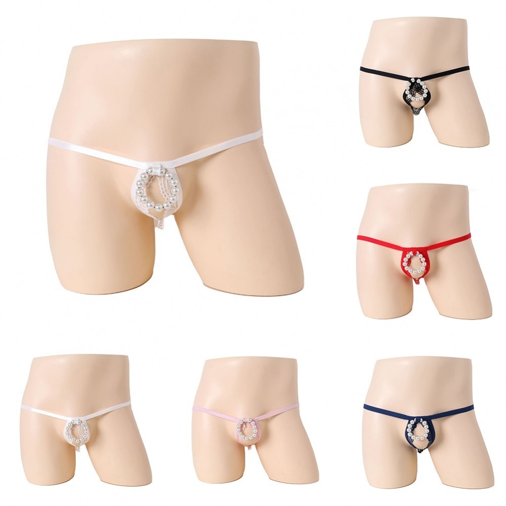 เปิด Sheath Mens Crotchless G String ชุดชั้นใน T กลับกางเกงทองชุดชั้นใน