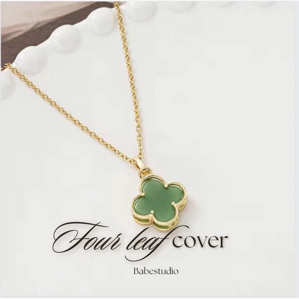 lucky clover necklace สร้อยคอสเเตนเลส สร้อยนำโชค h106
