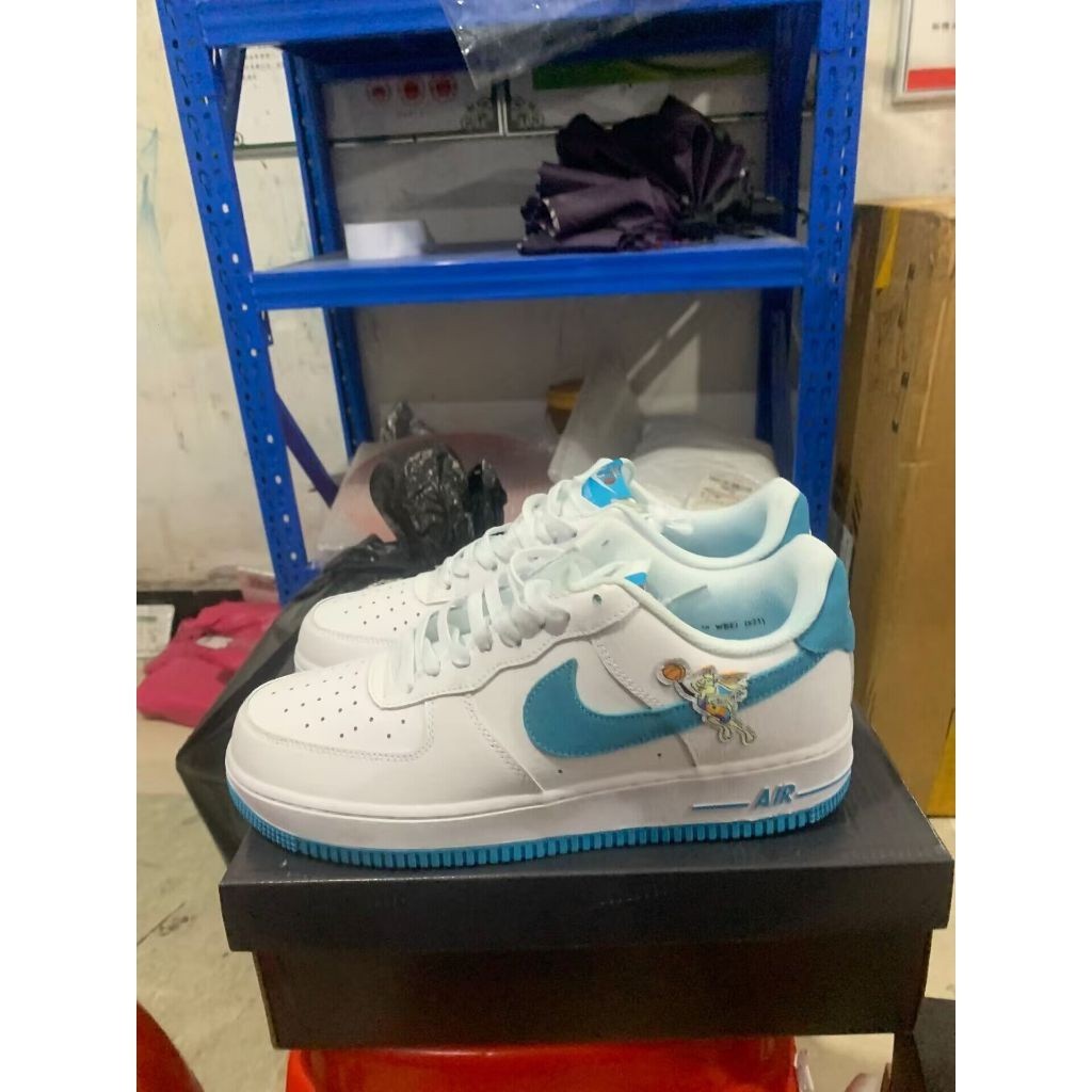 Nike 2Colors Space Jam x Air Force 1 '07 Low 'Hare' White/Light Blue Fury-11 DJ7998-100 Sneaker Shoes