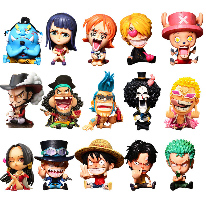 ฟิกเกอร์ One Piece Monkey D Luffy Roronoa Zoro Chopper Sanji Nami Usopp BROOK ขนาดเล็ก สําหรับตกแต่งบ้าน