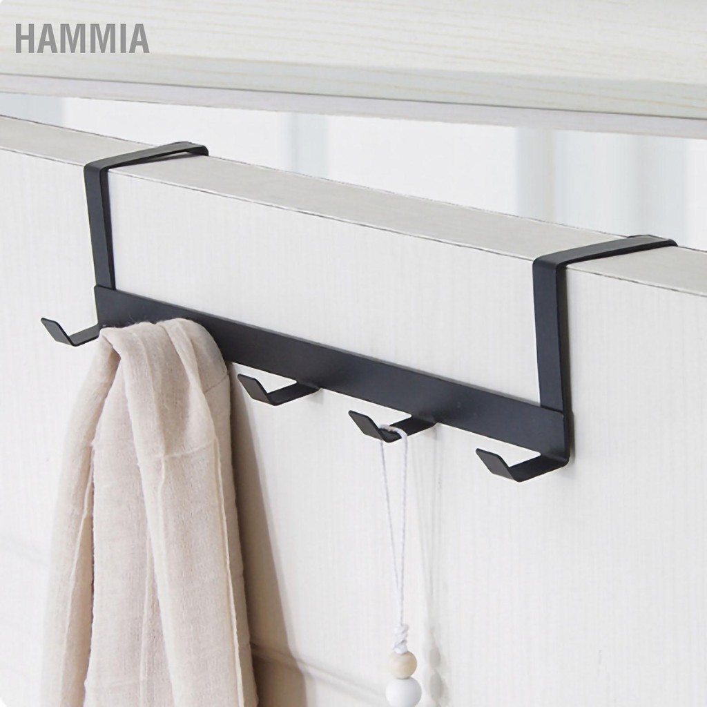 HAMMIA ตะขอแขวนประตู Coat Rack เจาะฟรีสำหรับแขวนเสื้อผ้าหมวกกระเป๋าผ้าเช็ดตัวห้องน้ำ Entryway