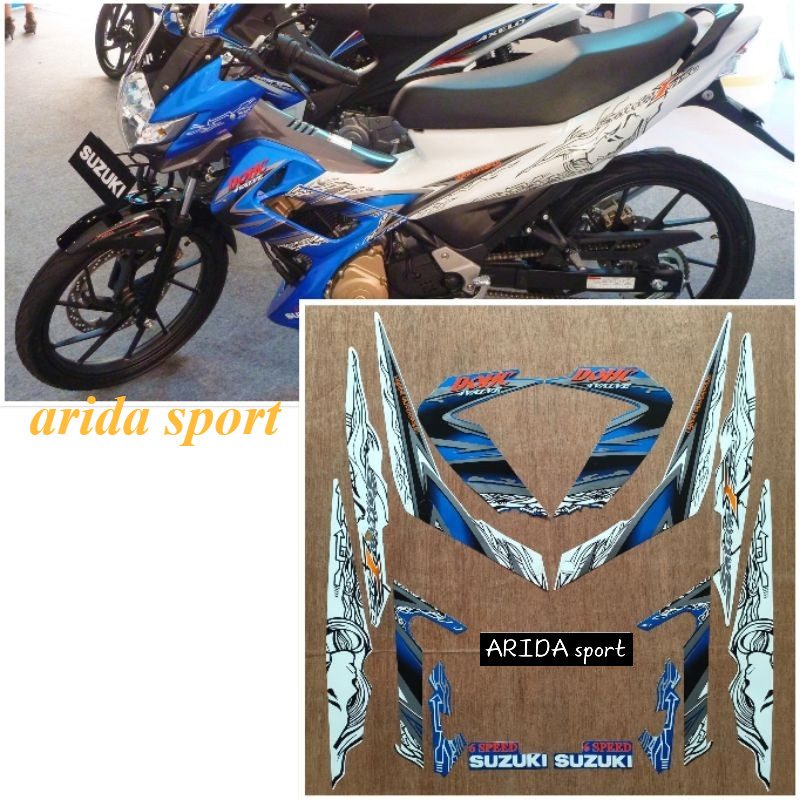 สติ๊กเกอร์ Striping Suzuki Satria F150 fu f 150 fu blue white 2011 motif ดั้งเดิม