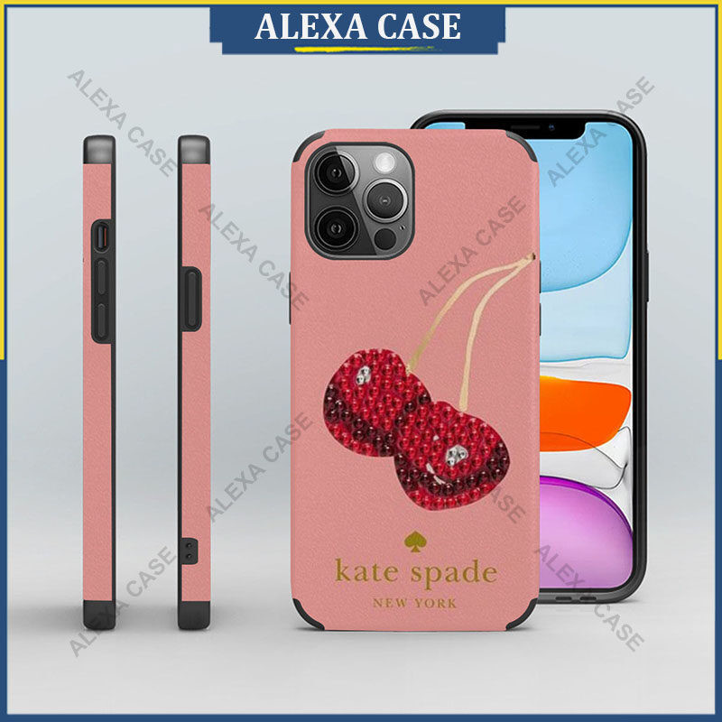 เคสป้องกันโทรศัพท์มือถือหนังแกะ ลาย Kate Spade สําหรับ iPhone 15 Pro Max 14 Pro Max 13 Pro Max 12 Pro Max XS Max 8 Plus SE I7CRP7