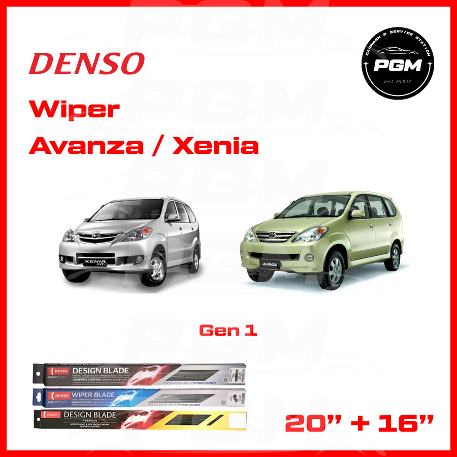 Avanza Xenia Gen 1 ที่ปัดน้ําฝนรถยนต์ Denso 20 นิ้ว + 16 นิ้ว (2 ชิ้น)