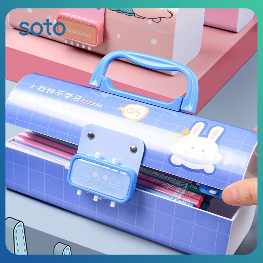 ♫ ของขวัญที่สมบูรณ์แบบสำหรับเด็ก การออกแบบน่ารัก ประสิทธิภาพการรักษาความปลอดภัยที่ดี กล่องดินสออินเทรนด์ กล่องดินสอ รหัสผ่านที่ไม่ซ้ำ กล่องเครื่องเขียน เด็ก แบบพกพา ต้องมีสำหรับนักเรียน