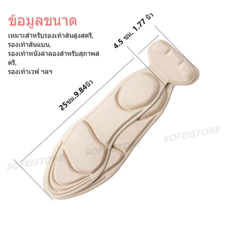 แผ่นรองส้นสูงสตรี ระบายอากาศดี นุ่มสบาย กันลื่น กันถลอก ติดง่าย กระชับรูปเท้า ป้องกันส้นหลุด
