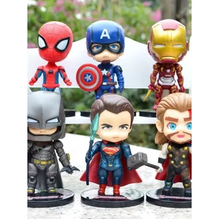 สถานที่ท้องถิ่น 6 ชิ้น/เซ็ต Marvel The Avengers Spider Man Iron Man Superman Batman อะนิเมะรูป COD สต็อกรูปตุ๊กตาของเล่นสําหรับของขวัญเด็กคอลเลกชันเครื่องประดับรถบ้านเค้กตกแต่ง