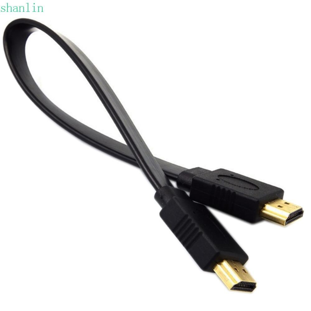 Shanlin ชุดสายเคเบิล HDMI 1080p HDMI Full HD แบบแบน สําหรับกล่องทีวี