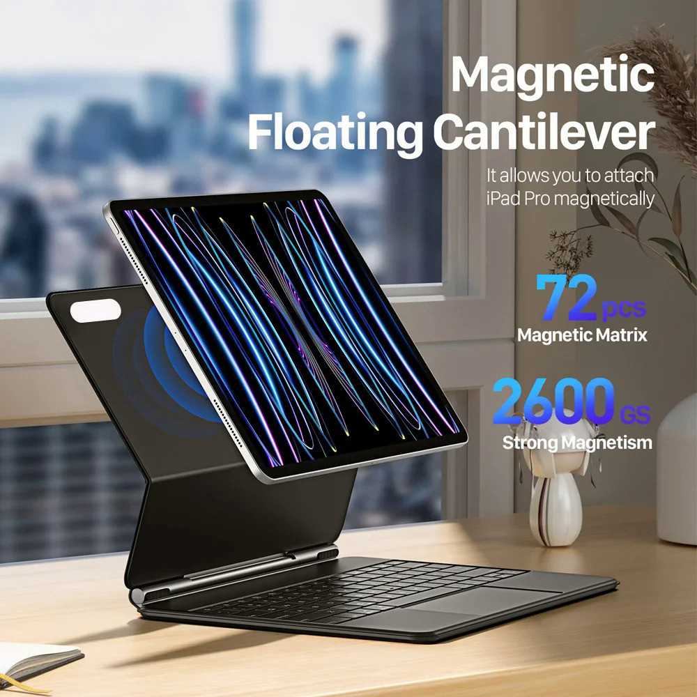 (รุ่นไทย) Magnetic Levitation คีย์บอร์ดสําหรับ Samsung Galaxy Tab S8 S9 S10 S11 Ultra S10 FE + 13.1 S10+ S9 S8 S7 S7 FE S7+ S8+ S9 + S9 FE + พร้อมแป้นพิมพ์ทัชแพด