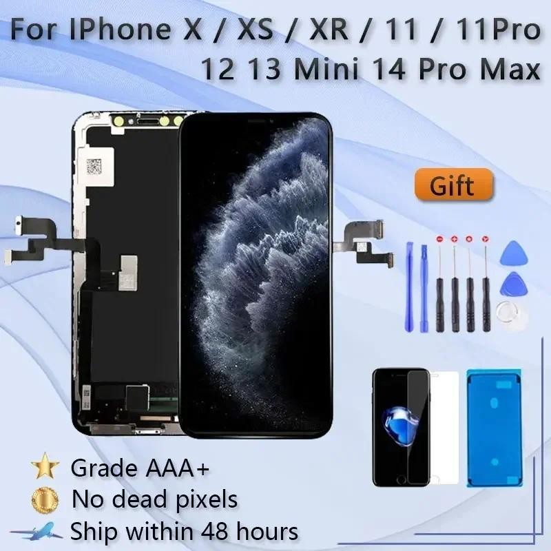 หน้าจอสัมผัส OLED 3D แบบเปลี่ยน สําหรับ iphone 12 13 14 pro max 14 PlusTFT iphone xs max 11 pro