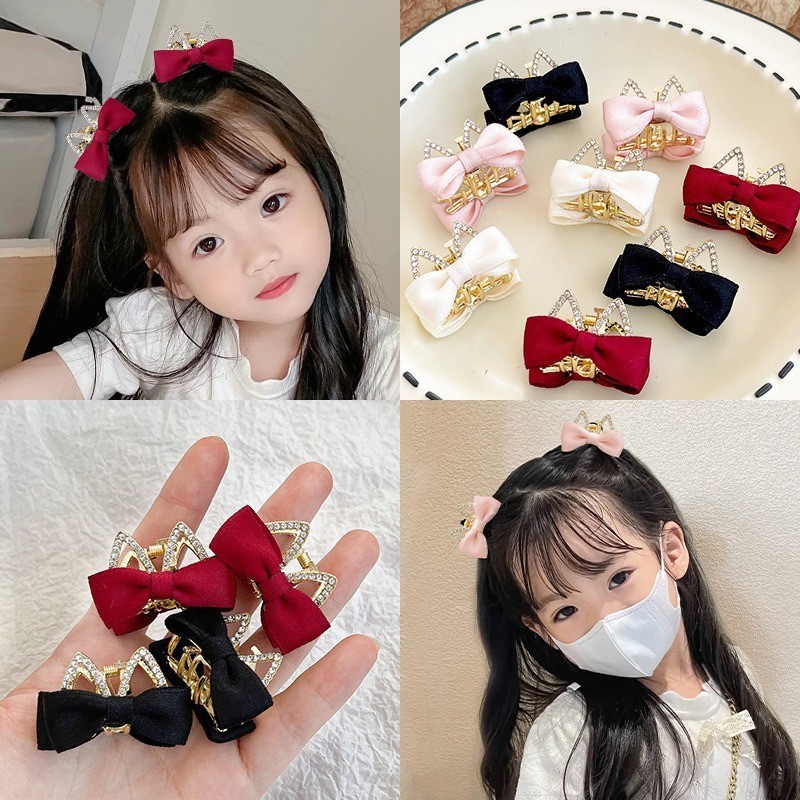 กิ๊บติดผม โลหะผสม รูปมงกุฎน่ารัก ขนาดเล็ก เครื่องประดับผม สําหรับเด็กผู้หญิง