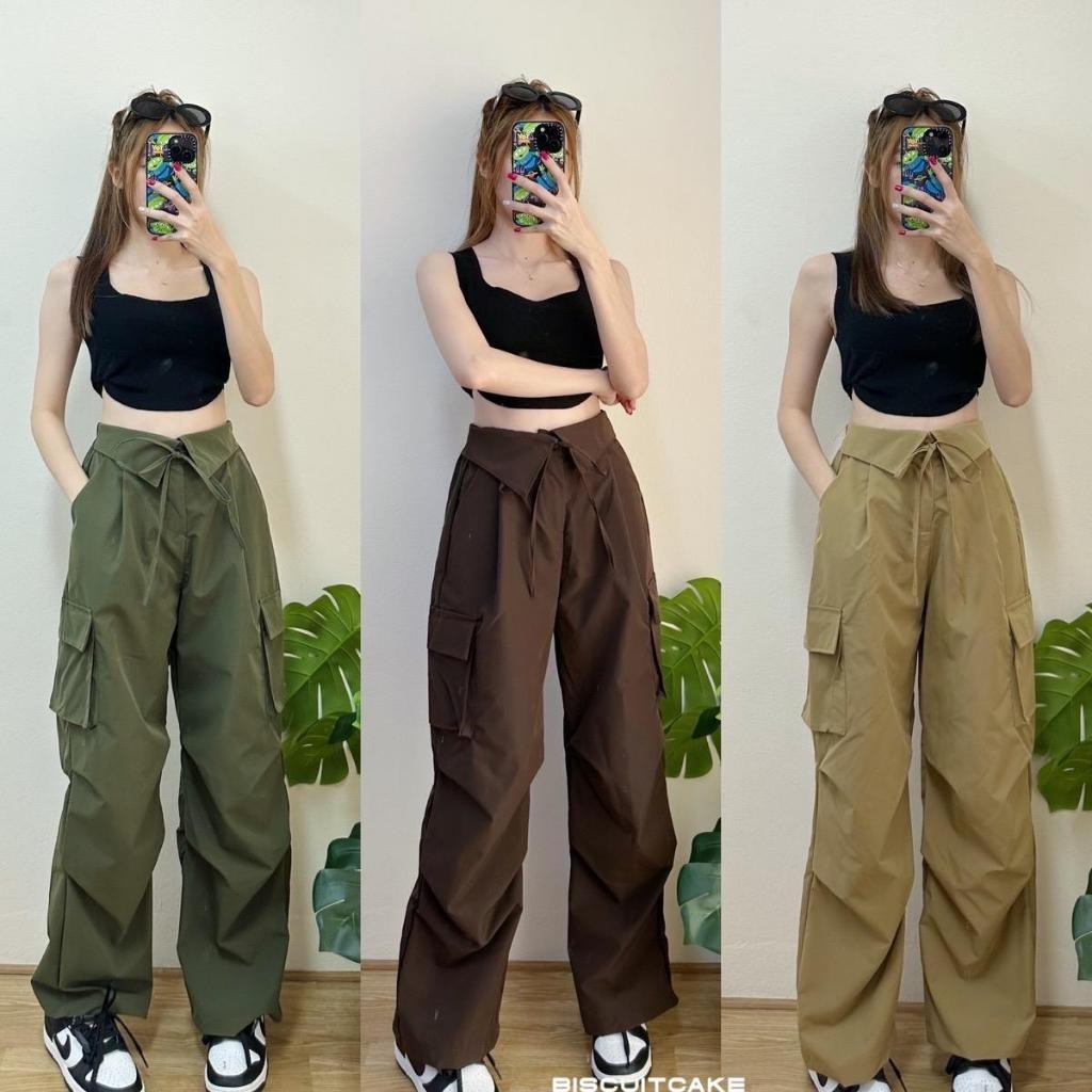 BKL พร้อมส่งในไทย (7215) กางเกงคาร์โก้ ป้ายA ผ้าคอตตอน ใส่สบาย