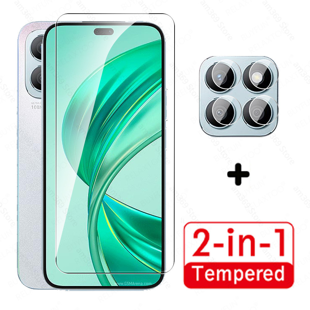 2in1 ฟิล์มกระจกนิรภัยกันรอยหน้าจอ แบบเต็มจอ สําหรับ Honor X8b 4G Honar Honer X 8b HonorX8b 2024 6.7 นิ้ว LLY-LX1