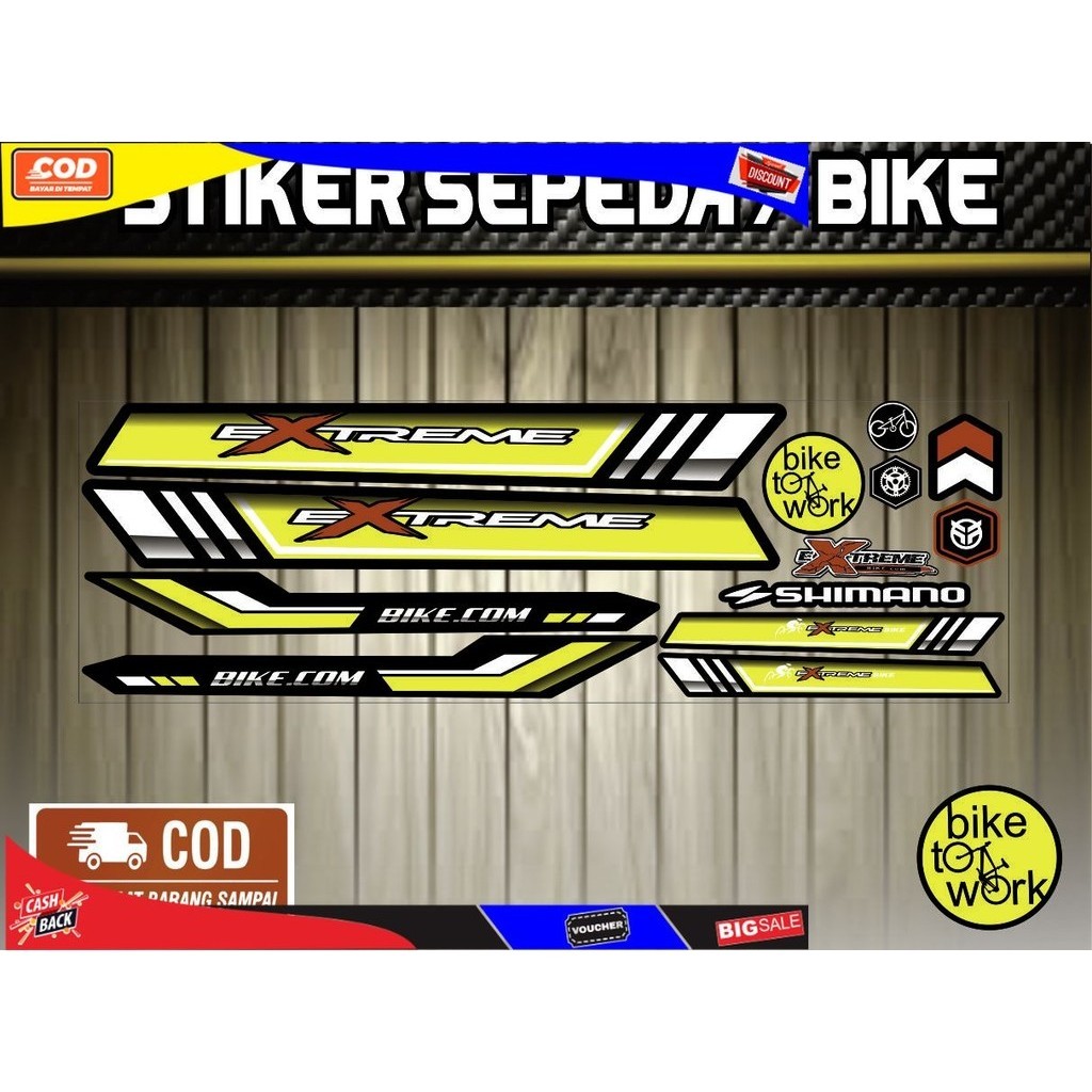UNIVERSAL BIKE STICKER / STRIPING ALL BIKE STICKER VARIATIONS POLET BMX BIKE STICKER MOTIP EXTREME L
