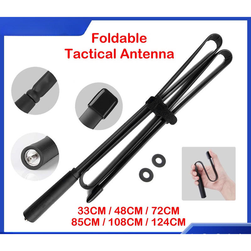 CS เสาอากาศยุทธวิธี Walkie Talkie พับ UV 5R UV82 UV-888S UV10R SMA-Female Dual Band BAOFENG Ham วิทย