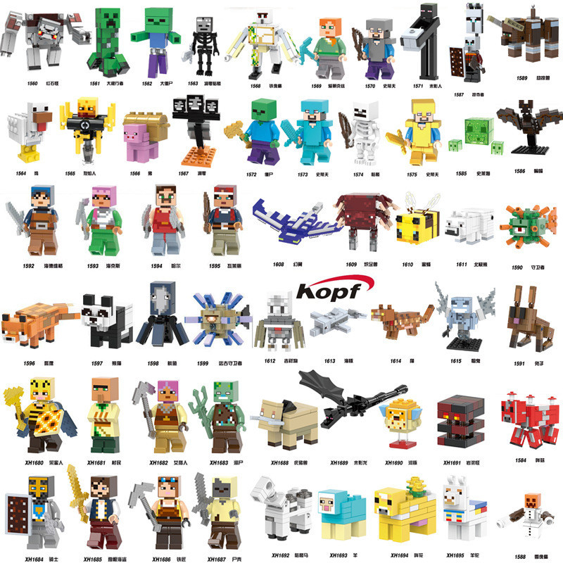 Minecraft บล๊อคและของเล่นตัวต่อ ของเล่นเด็ก ของขวัญ Minifigure