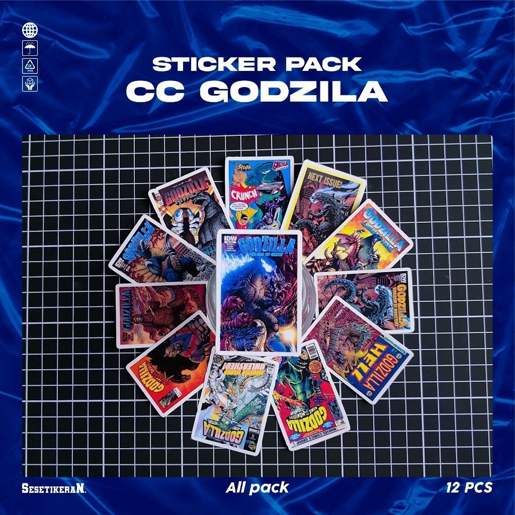 สติกเกอร์ ลายการ์ตูน Godzilla สําหรับติดตกแต่งกระเป๋าเดินทาง แล็ปท็อป สเก็ตบอร์ด