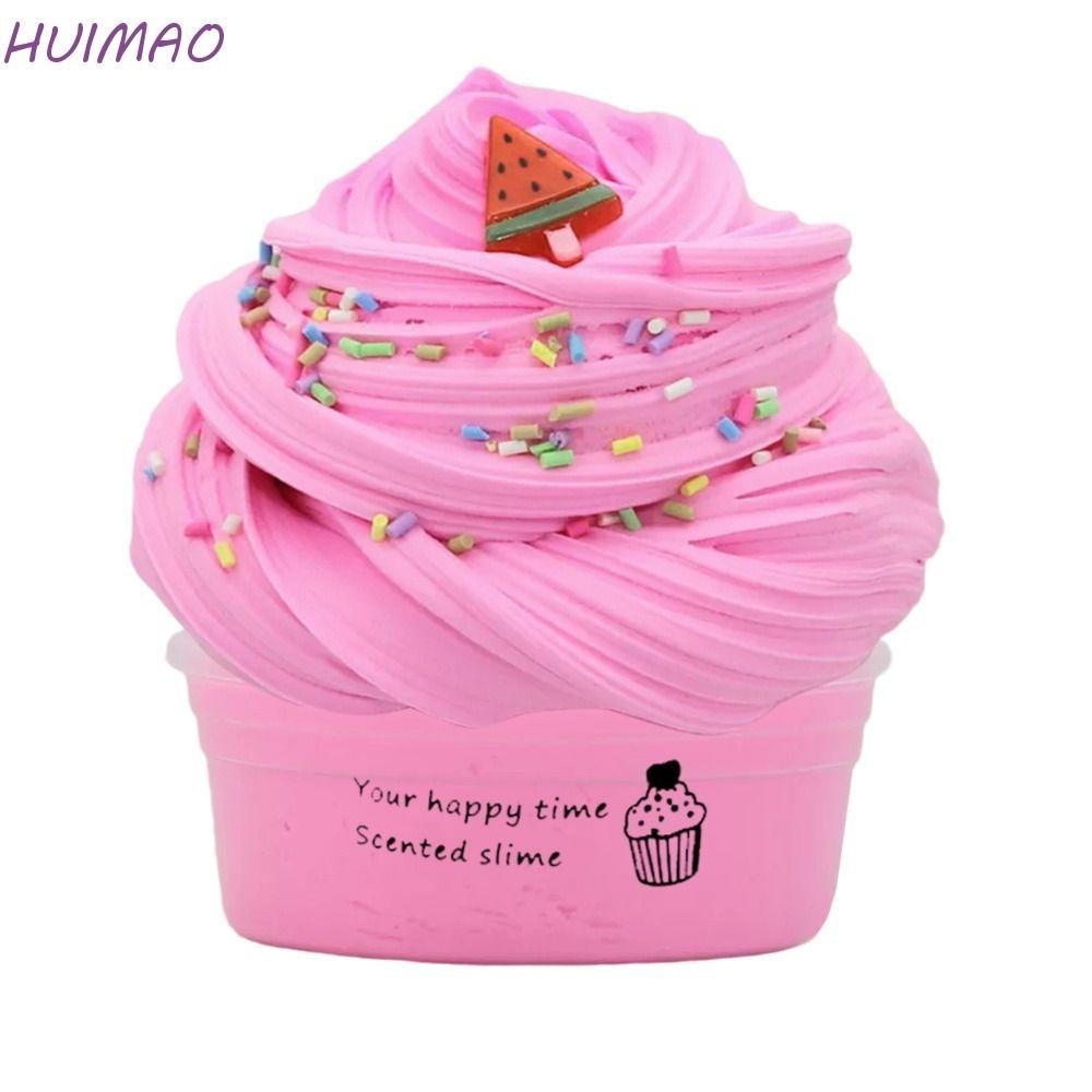 Huimao ชุดของเล่นสไลม์ผลไม้ เนย ไม่เหนียวติด นุ่ม ยืดหยุ่น เพื่อการศึกษา สําหรับเด็ก ของขวัญ ปาร์ตี้ โปรดปราน ของเล่นตะกอน ดินเบา ชุดทําสไลม์