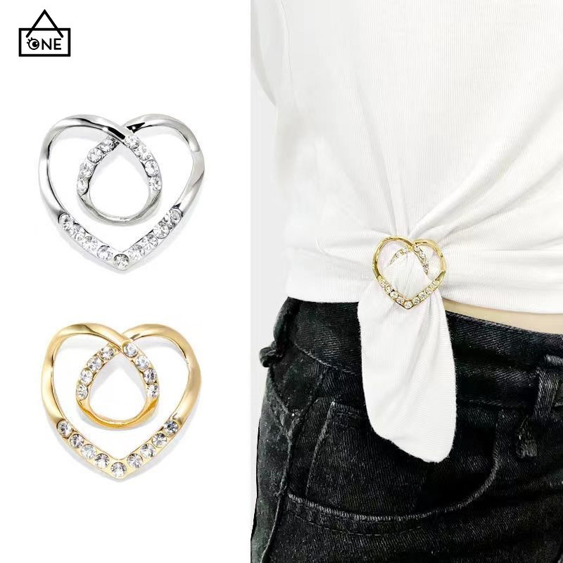 COD เฮ็มปิดเอวปิดผ้าพันคอหัวเข็มขัดสำหรับเสื้อแขนสั้นโลหะเสื้อผ้ามุมกระดุม-a.one