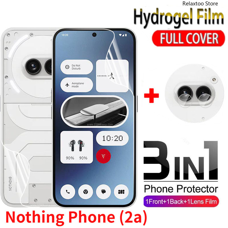 Nothing Phone2a 3IN1 Front Back Hydrogel Film For Nothing Phone 2a (2a) (2) Nothing2a Plus 2aPlus A142 5G Rear Camera Lens Protecion Soft Screen Protector Film,Not Tempered Glass