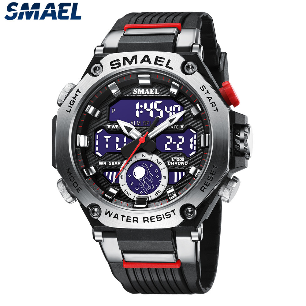 Smael 8069 SMAEL Astro นาฬิกาข้อมืออิเล็กทรอนิกส์ อเนกประสงค์ สําหรับนักเรียน