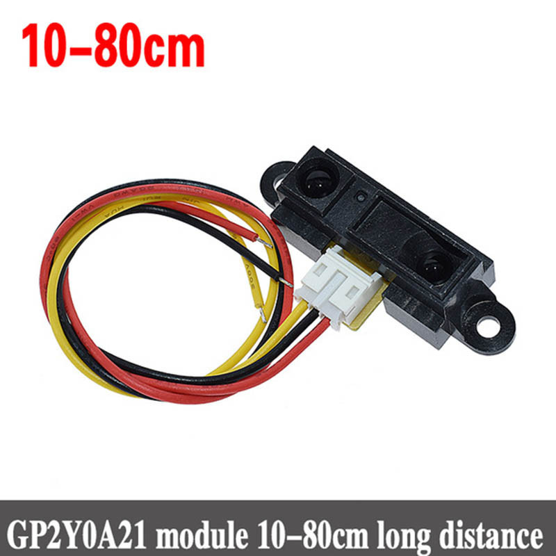 เซนเซอร์วัดระยะอินฟราเรด 2Y0A21 GP2Y0A21YK0F 10-80 ซม. GP2D12 พร้อมสาย