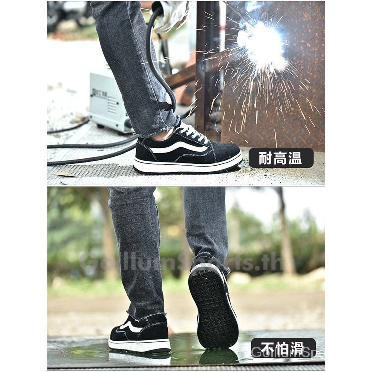 ใหม่ผู้ชายและผู้หญิงเหล็กนิ้วเท้าความปลอดภัยรองเท้าผ้าใบรองเท้า O1YL
