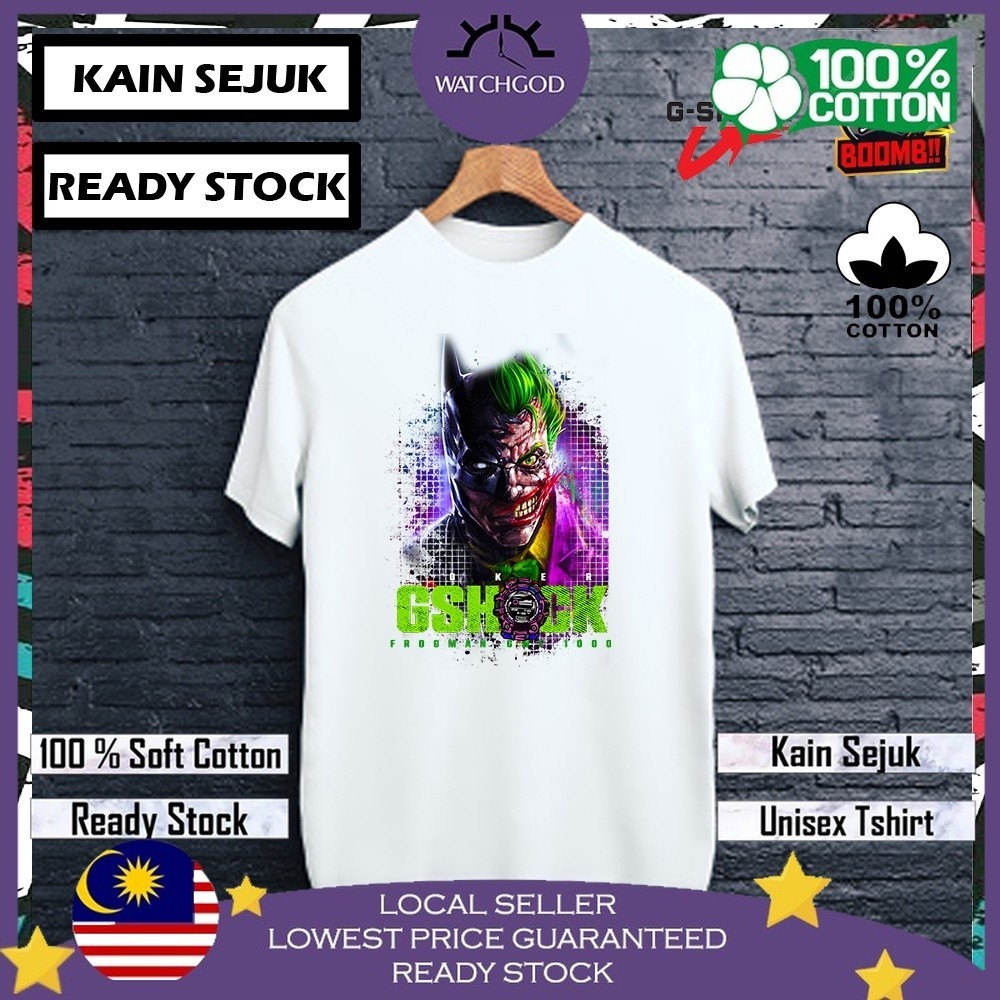 🔥90% MEGA G SHCOK 3 100% Cotton Tshirt T เสื้อ Streetwear ผู้ชายผู้หญิง Unisex Baju Lelaki Wanita Pe