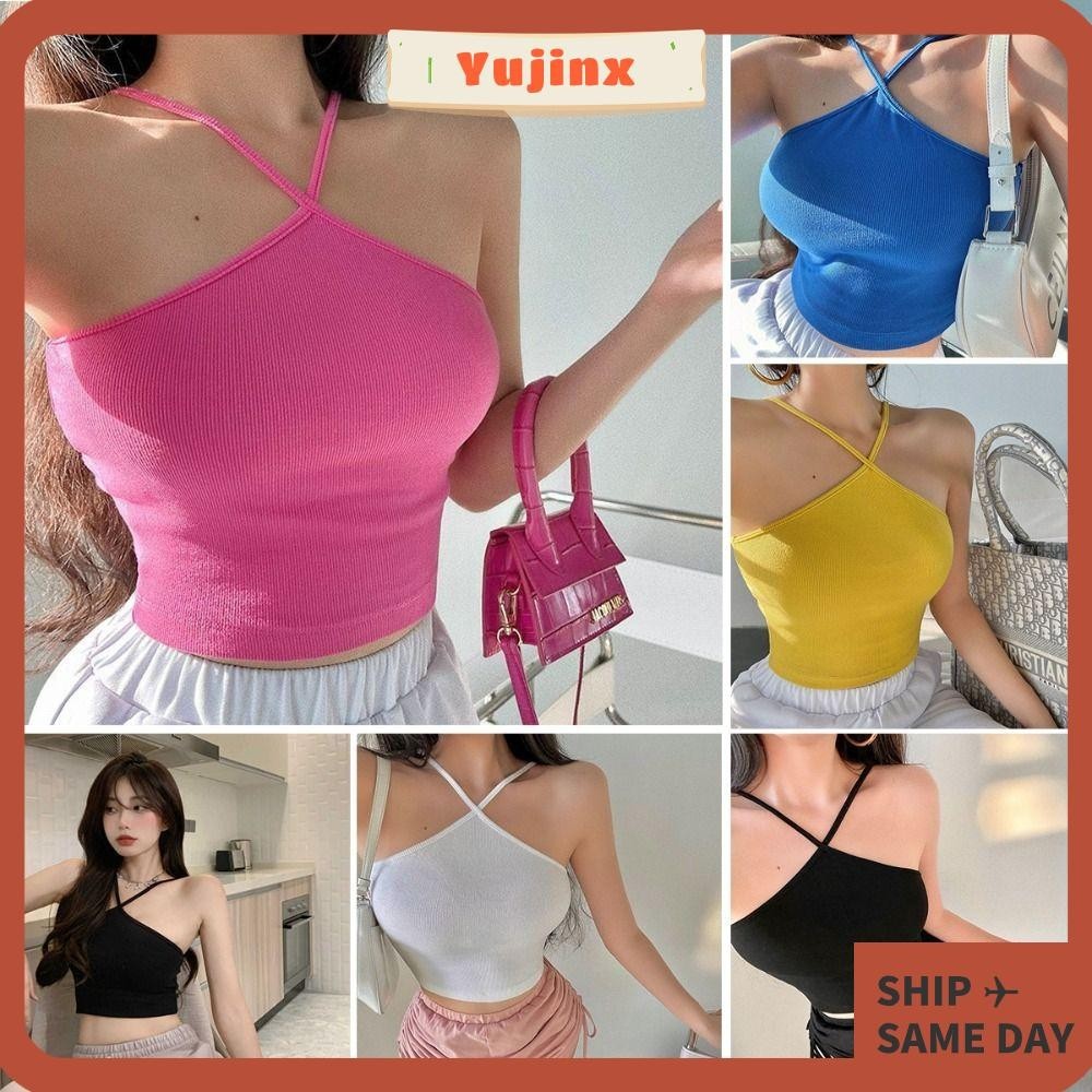 YUJINX Summer Tops, Aesthetic Dopamine Cami Crop Top, Cute Short Slim Fitting Y2k Coquette Clothes