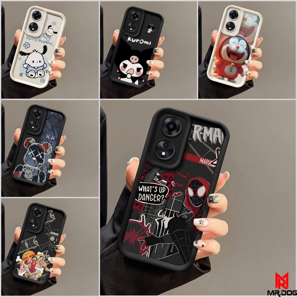 เคส Oppo A18 A38 A58 รูปแบบอะนิเมะ TPU Soft ซิลิโคนป้องกันการตกกรณีโทรศัพท์ HTTY