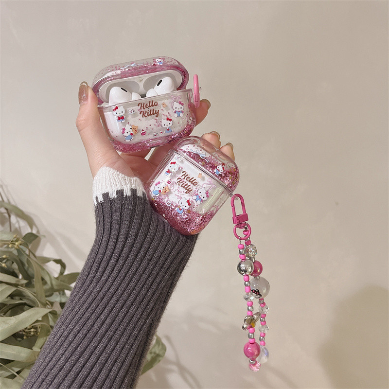 Hello Kitty เหมาะสําหรับ Airpods4 Airpods1/2 3 Pro Pro2 ชุดหูฟังไร้สายบลูทูธป้องกันกรณี Air Pods Pro 3 หูฟังป้องกันกรณี