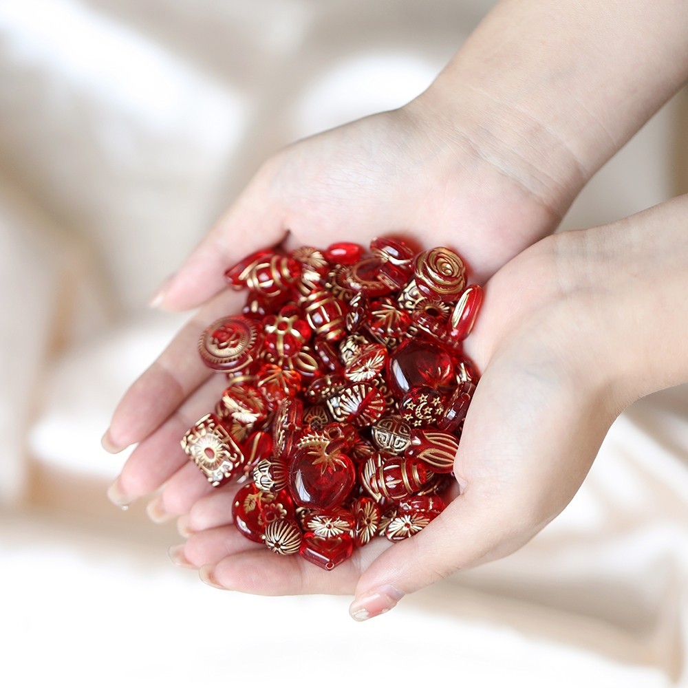 St. kunkka ลูกปัดอะคริลิค เพ้นท์สีทอง 20 กรัม สําหรับทําสร้อยคอ สร้อยข้อมือ DIY - รูปที่ 4