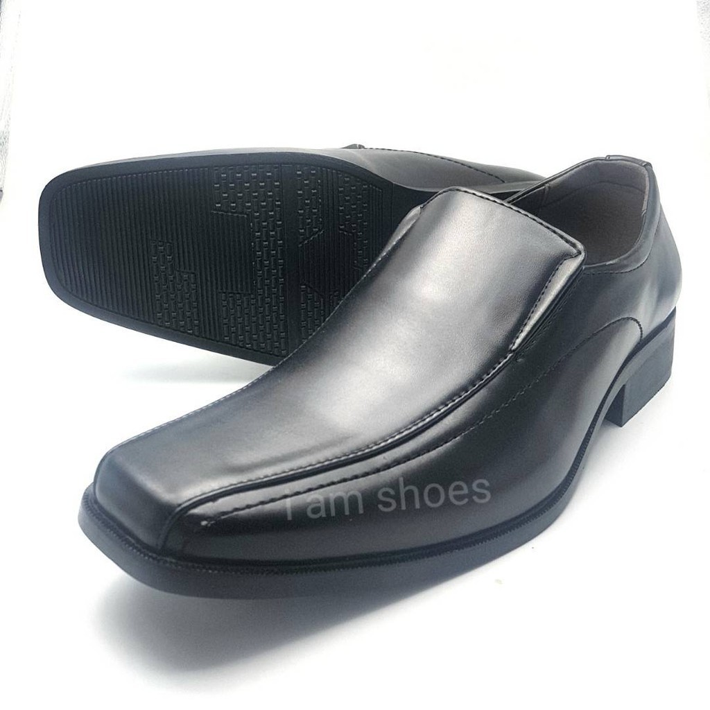 รองเท้าผ้าใบ Baoji รองเท้าคัชชูหนังแบบสวม 3385 สีดำ ไซส์39-46