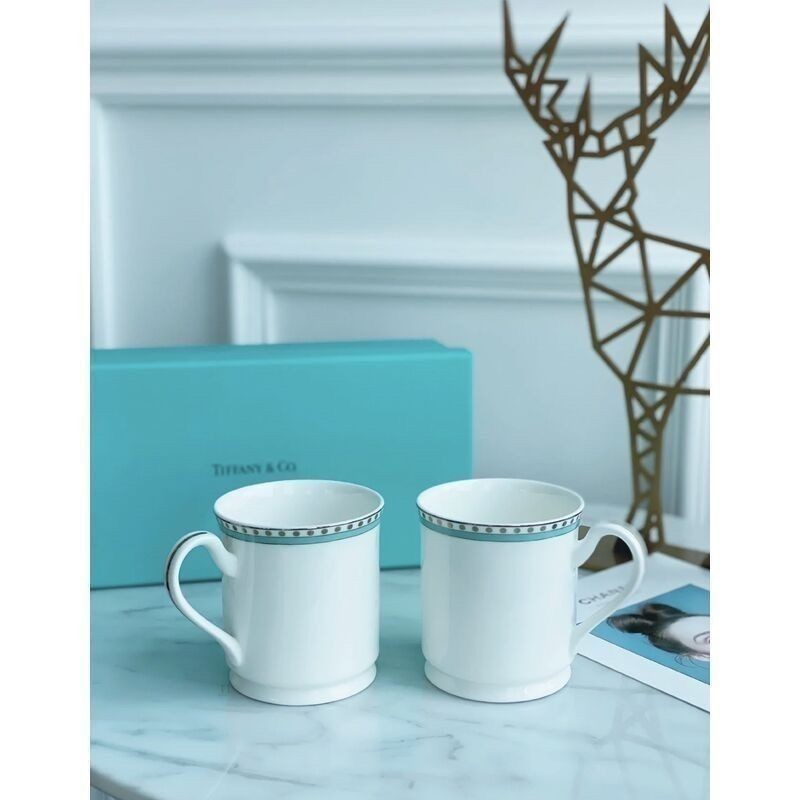 Tiffany Mug Classic Blue Bone China แก้วเซรามิคแก้วกล่องของขวัญคู่ของขวัญแต่งงาน 2024