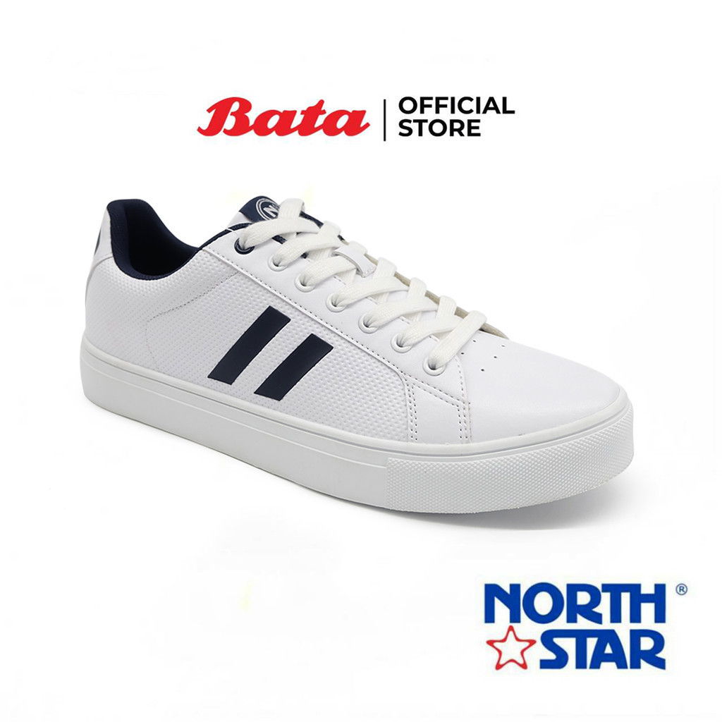 Bata บาจา ยี่ห้อ North Star รองเท้าผ้าใบ แบบผูกเชือก ใส่ลำลอง สำหรับผู้ชาย รุ่น DONG สีขาว 8211105 สีดำ 8216105