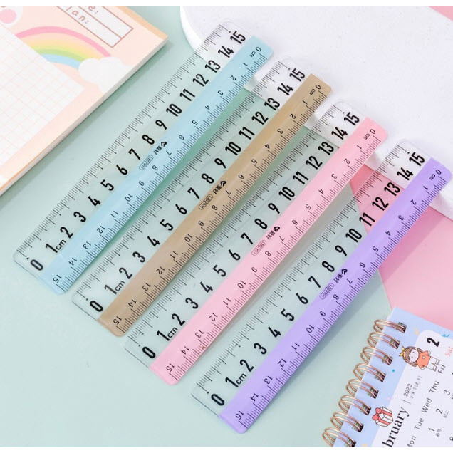 ไม้บรรทัด 15ซม. สีมาการอง S0223 สีหวาน น่ารัก เครื่องเขียน คุณภาพดี เกรดA