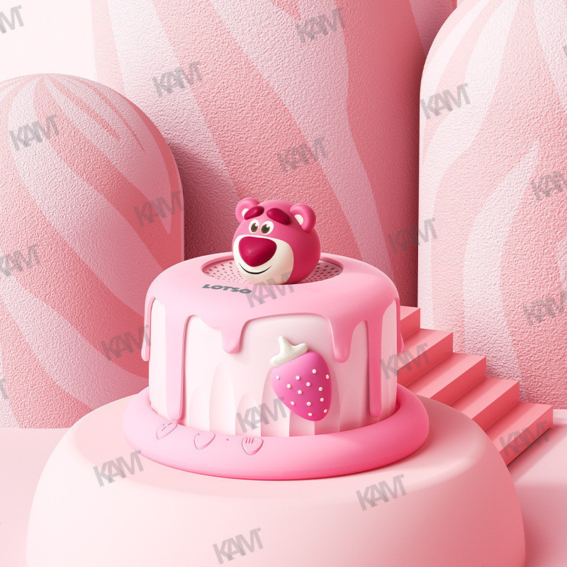 Kam 2024 Sanrio ลําโพงบลูทูธไร้สาย FY03 Kuromi Cake Design TWS Dual Computer Interconnect Lotso Cute Desktop Speaker Hello Kitty 360 องศา สเตอริโอรอบทิศทาง ห้องนอน