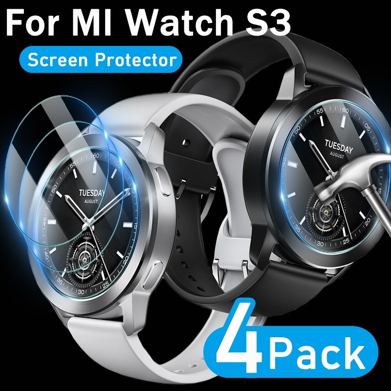 ฟิล์มกระจกนิรภัยกันรอยหน้าจอ กันรอยขีดข่วน อุปกรณ์เสริม สําหรับ Xiaomi Watch S3 Mi Watch S3 4-1 ชิ้น