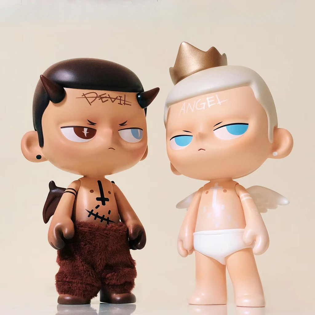 【ของแท้】POPMART Kubo The Angel & Devil ตุ๊กตาฟิกเกอร์ ขนาดใหญ่ เครื่องประดับ ของขวัญ