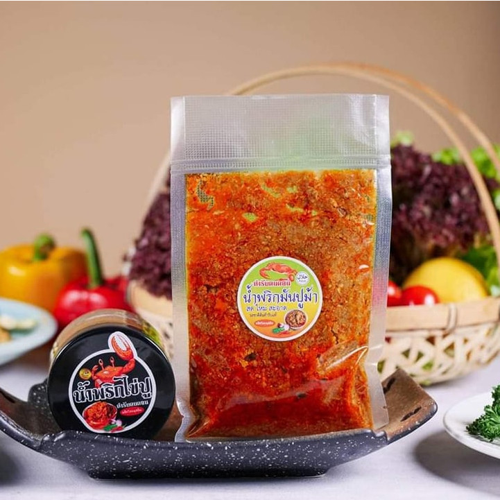 โปร!! น้ำพริกมันปูม้า120g.+น้ำพริกไข่ปู