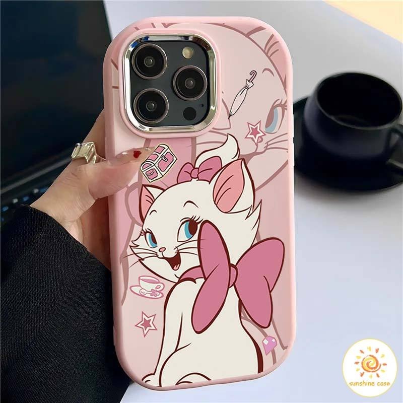 เคสโทรศัพท์มือถือกรอบชุบไฟฟ้า การ์ตูนสวย เคสสำหรับไอโฟน11 For iPhone12 13 14 15Pro MAX X XS XR XS 6 7 8Plus เคสโทรศัพท์