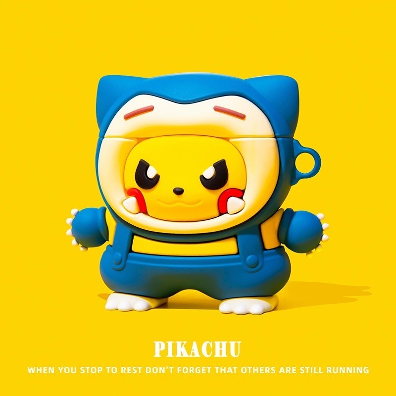 Snorlax Pikachu Airpods กรณีแฟชั่น Airpods 4 กรณีป้องกัน Airpods Pro 2 กรณีซิลิโคน Airpods Gen3 กรณีแบบพกพา Airpods Gen2 ฝาครอบไร้สาย
