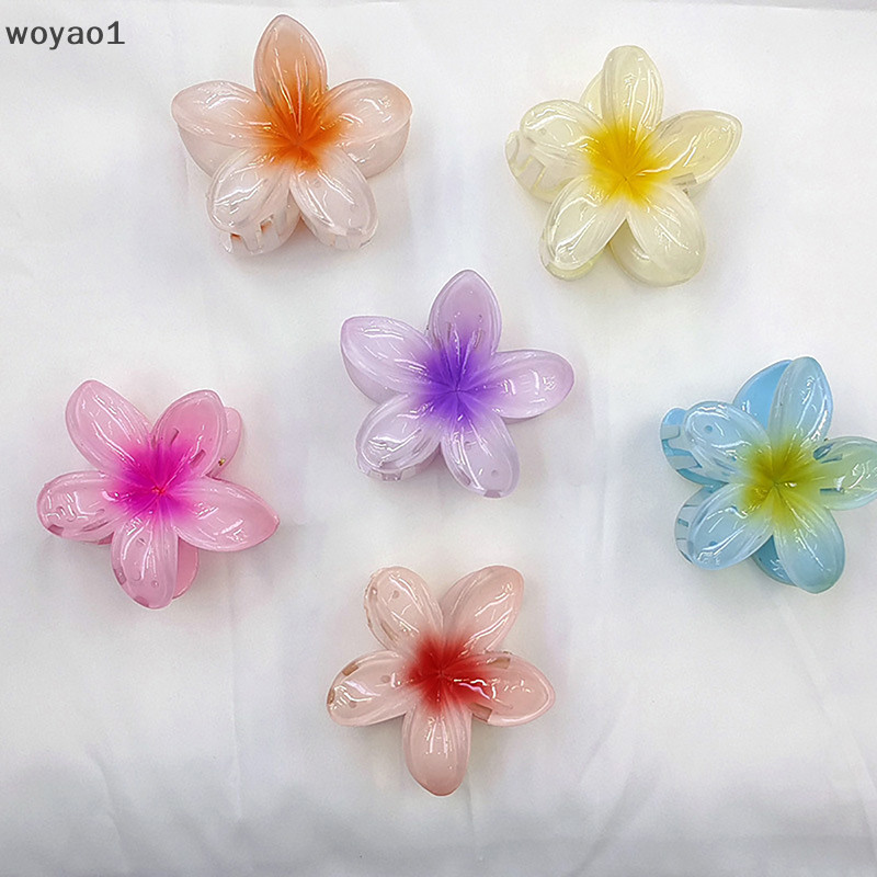[woyao1] กิ๊บติดผม ลายดอกไม้ ไข่โบฮีเมียน ขนาดใหญ่ เครื่องประดับ แฟชั่นชายหาด สําหรับผู้หญิง