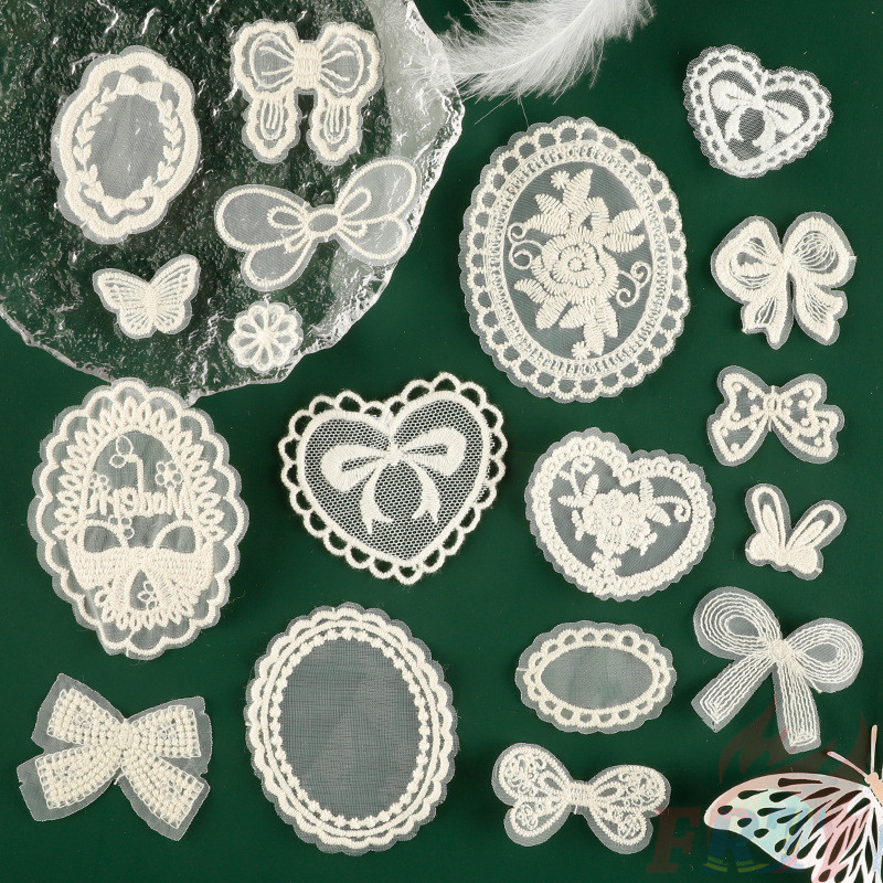 ❀ Lace Bowknot Patch ❀ 1Pc DIY Fabrics Applique Embroidery Sewing on Patches Decoration Accessories