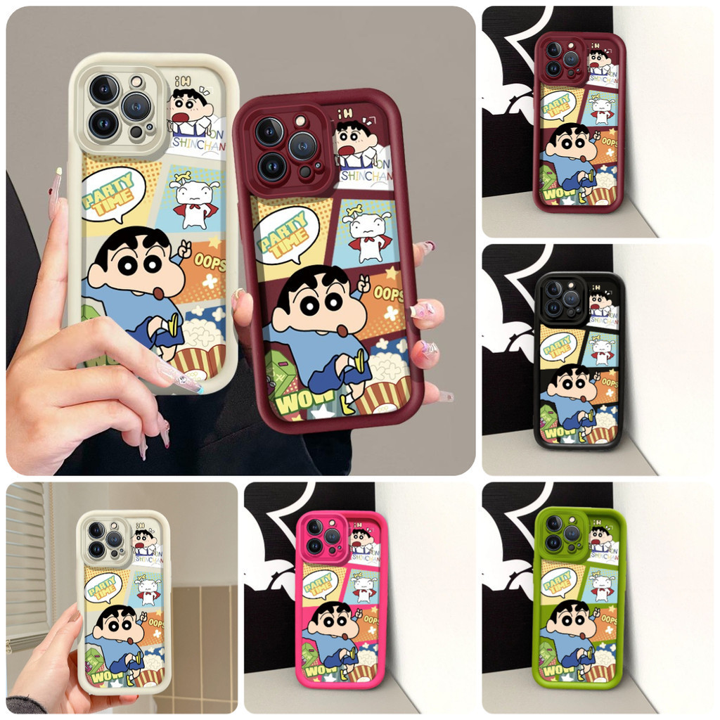 เคส TPU นิ่ม ลายการ์ตูนชินจังน่ารัก สําหรับ Samsung A21S A22 M22 A23 A24 A30 A30S A31 A32 M32
