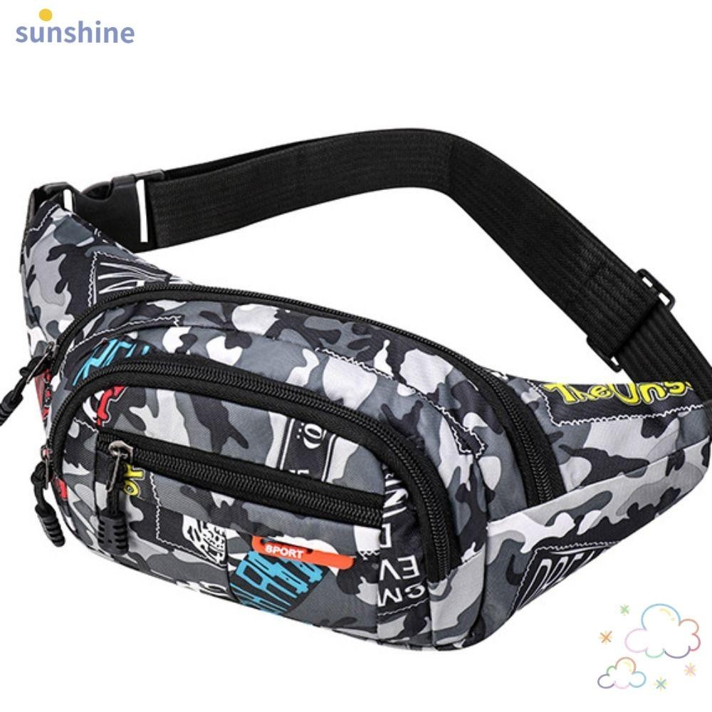 Ssunshine กระเป๋าคาดเอว ผ้าแคนวาส กันน้ํา ความจุสูง เหมาะกับเล่นกีฬากลางแจ้ง แฟชั่นสําหรับผู้ชาย และผู้หญิง