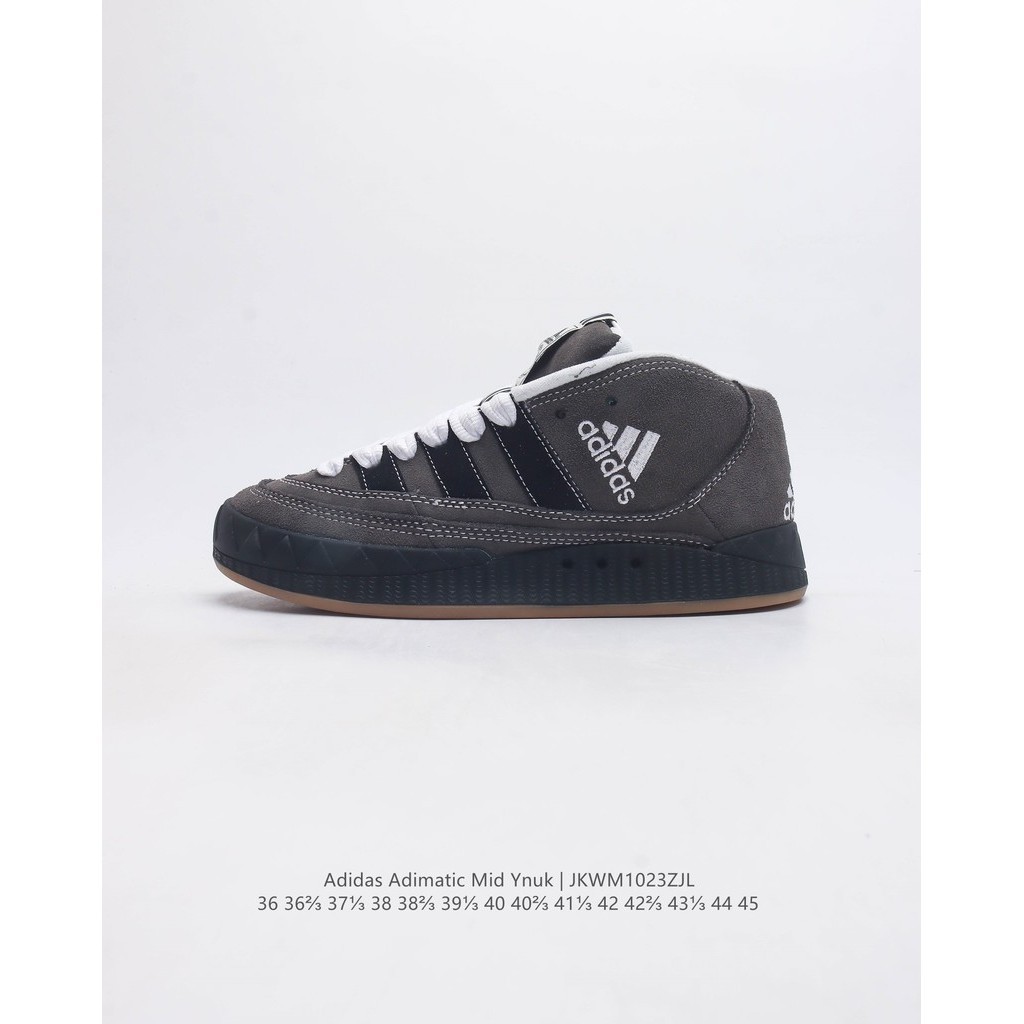 Adidas Crude X AD Originals Adimatic Mid "Ynuk Grey Five" Casual Skate Shoes รองเท้าผ้าใบผู้ชาย รองเท้ากีฬา รองเท้าฟุตบอ