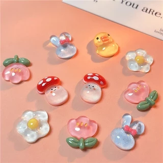 [พร้อมส่ง] แผ่นกาวเรซิ่น ลายการ์ตูนน้ําแข็งใส แฮนด์เมด สําหรับทําเครื่องประดับ ติดเคสโทรศัพท์มือถือ เชือกรัดผม 100 ชิ้น