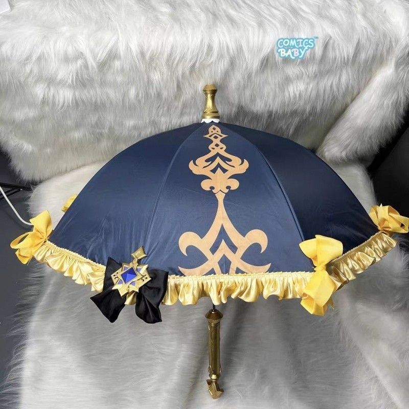 Genshin Impact Navia Cosplay Prop umbrella อุปกรณ์ประกอบฉาก ร่มฝนสำหรับวันแดด 105cm Dual use of rain